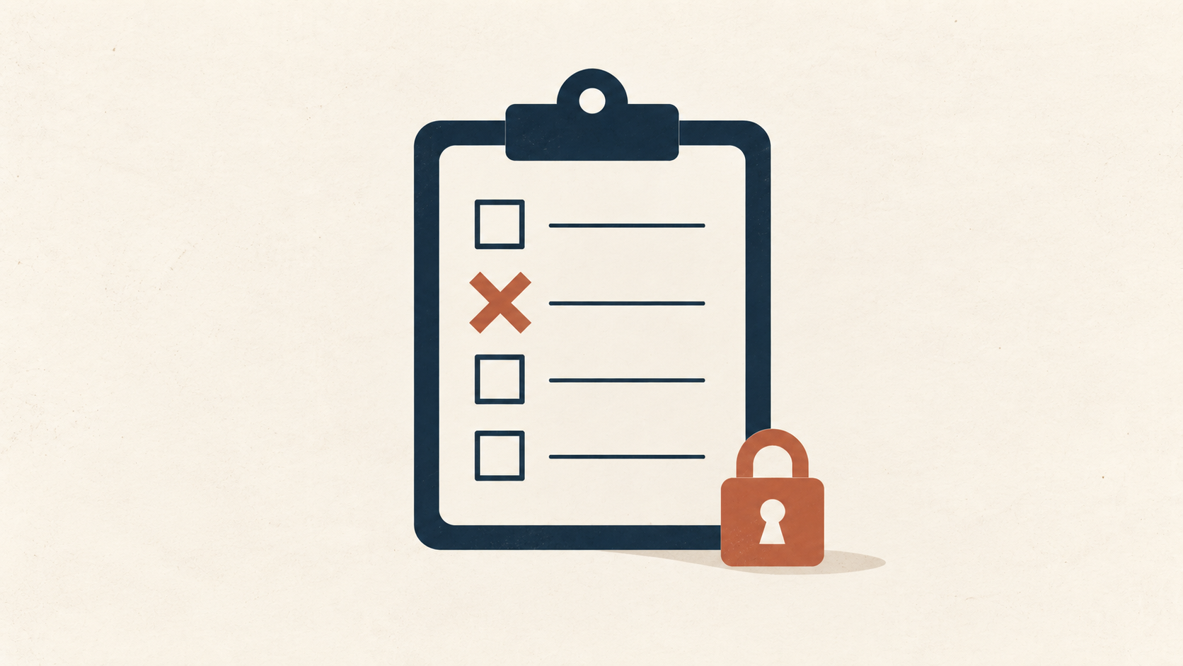 Checklist e cadeado. Capa sobre o que pode colar no chat.